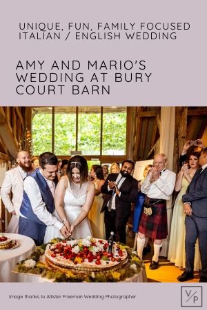 Amy and Mario's Italian English wedding at Bury Court Barn. Wedding photo by Allister Freeman. Videography by Veiled Productions - unique wedding videographer Bury Court Barn