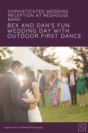 Bex and Dan dancing on the lawn at Redhouse Barn - photography by J BIdmead Photography and videography by Veiled Productions - Redhouse Barn wedding videographer