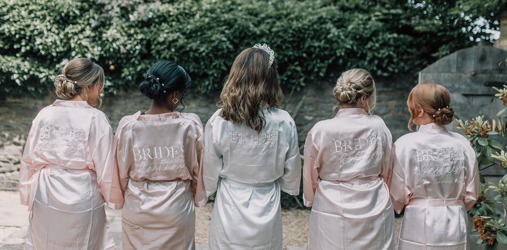 Erin and her bridesmaids in personalised robes getting ready at The Nook - photo by The Kensington Photographer