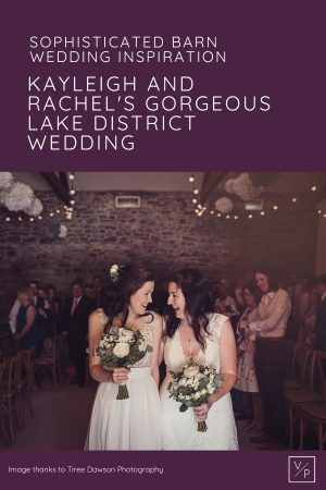 Kay and Rach leaving their wedding ceremony at New House Farm in the Lake District. Photography by Tiree Dawson Photography. Videography by Veiled Productions. Sophisticated New House Farm wedding in the Summer 2019.
