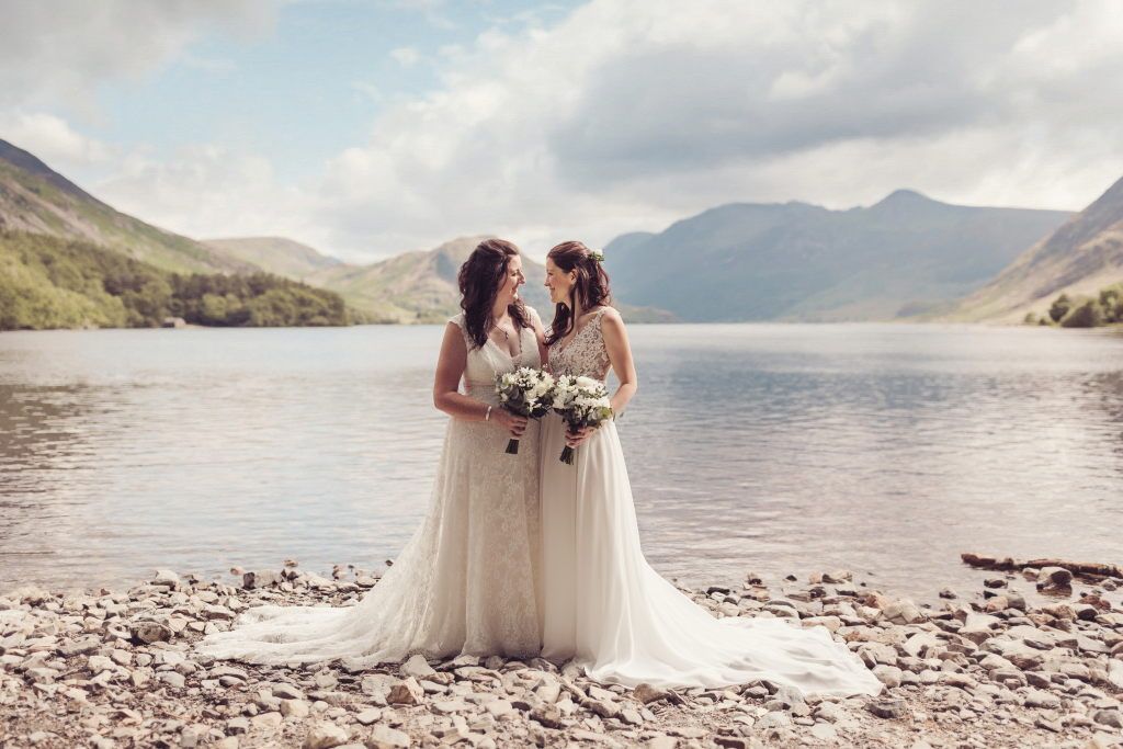 Kayleigh and Rachel couple photos by the lake near Cockermouth in the Lake District. Photos by Tiree Dawson Photography. Videography by Veiled Productions. 