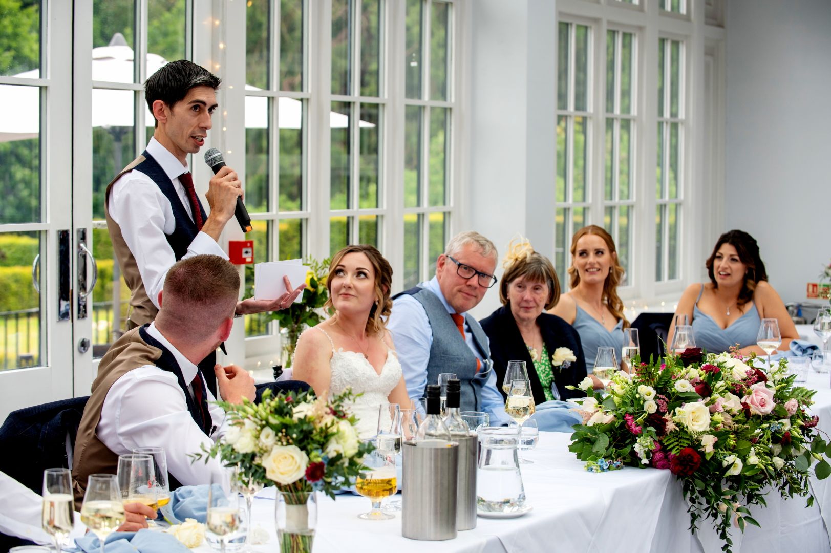Ross making his speech at the top table in the Garden Room at Swynford Manor. Photo by Fountain Photography. 