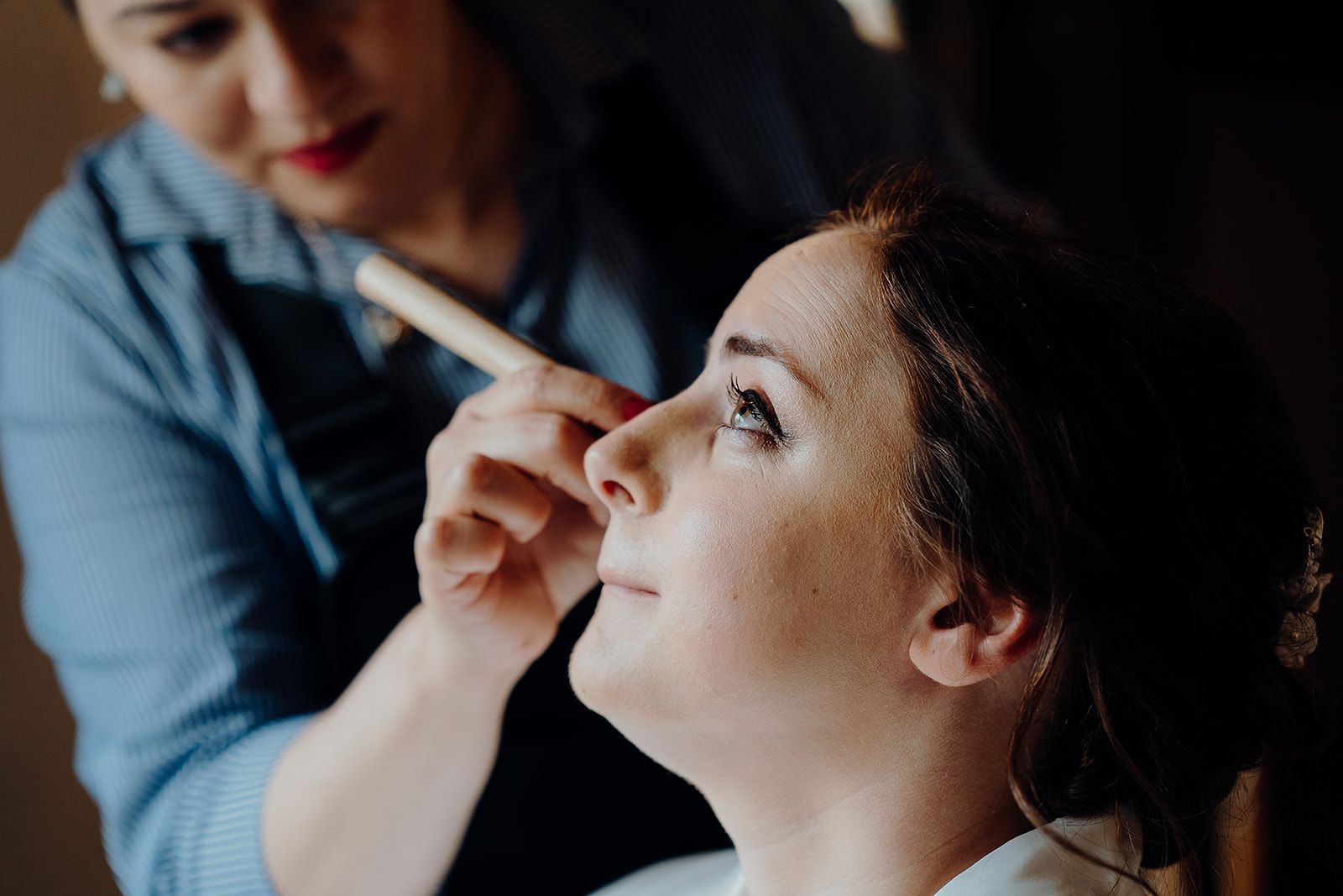 Bride Georgie having her makeup applied at one of the accommodation cottages at Huntsmill Farm. Photo thanks to Sam and Steve Photography. Video by Veiled Productions.