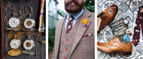 Pocket watches, pocket squares and brogues are some of the accessories offered.